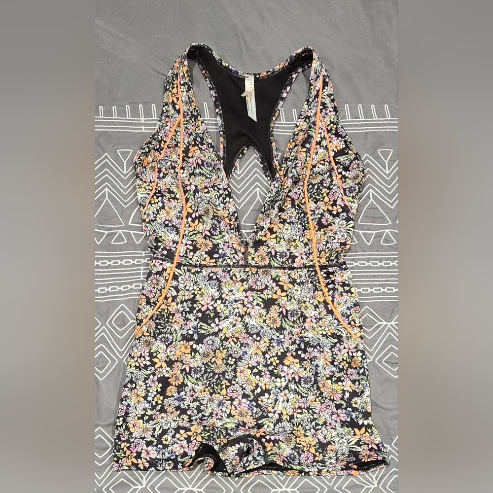 Free People Movement Eden Performance Floral Onesie Size XS
